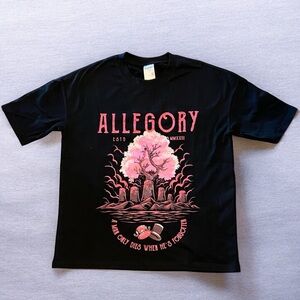 🆕 Streetwear ALLEGORY Black Pink Unisex Tee